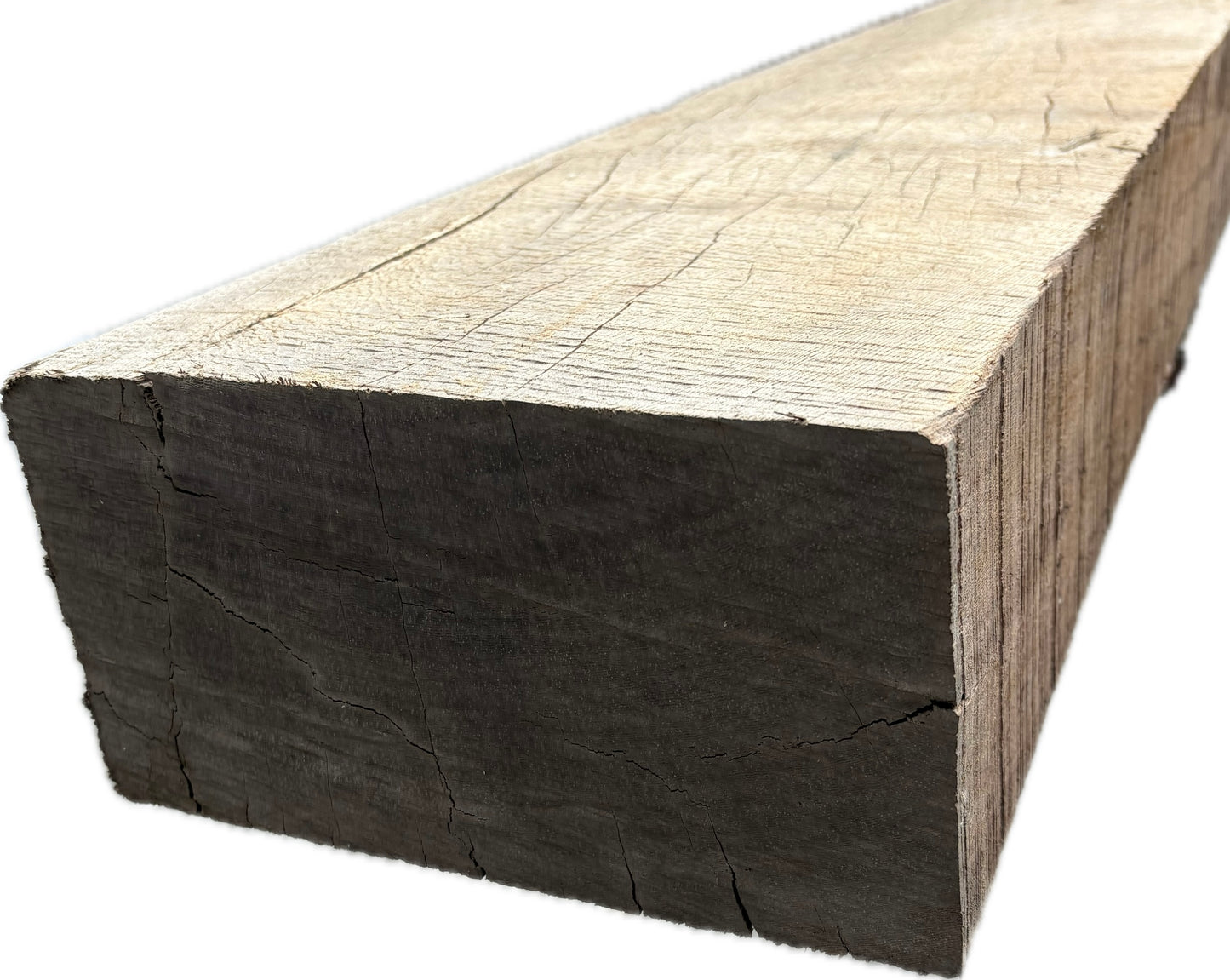 Gartenschwelle aus Bongossi  - 150 × 260 mm, sägerauh & grob gekappt