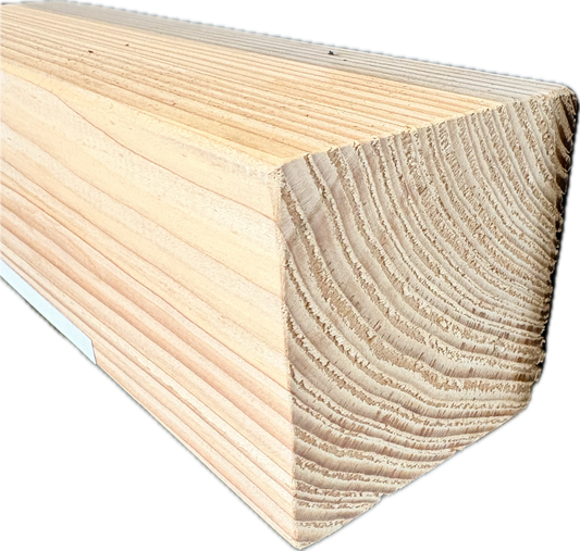 Lärche Pfosten 90 × 90 mm – 4-seitig glatt gehobelt, Kanten gefast | Lärchenholz Pfosten