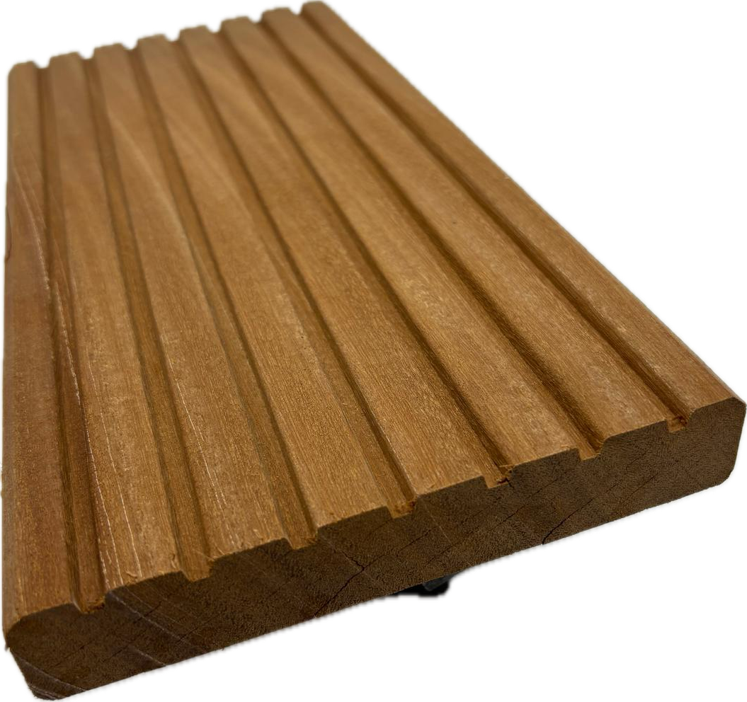 25 x 145 mm Terrassendiele Bangkirai 1-seitig genutet / 1-seitig glatt