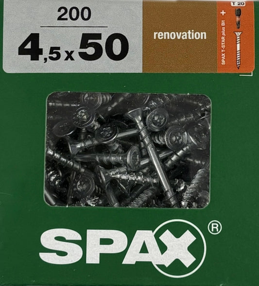 SPAX Renovation Verlegeschrauben Senk T-Star Plus – T20 Antrieb