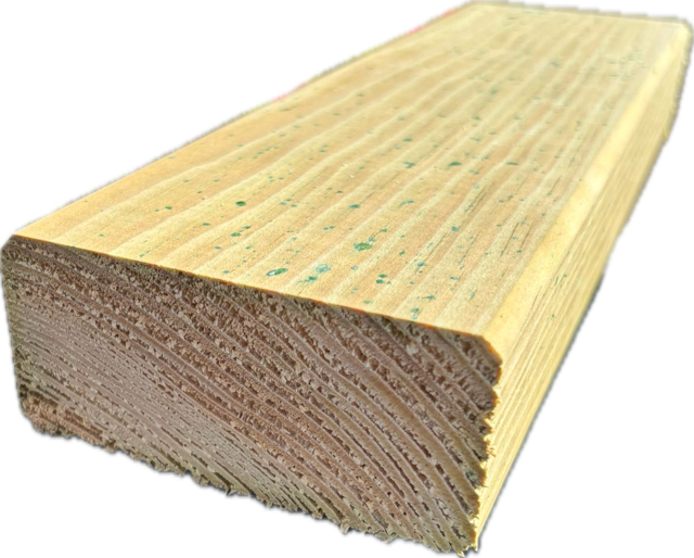 Kiefer 45 × 94 mm grün imprägniert, glatt gehobelt