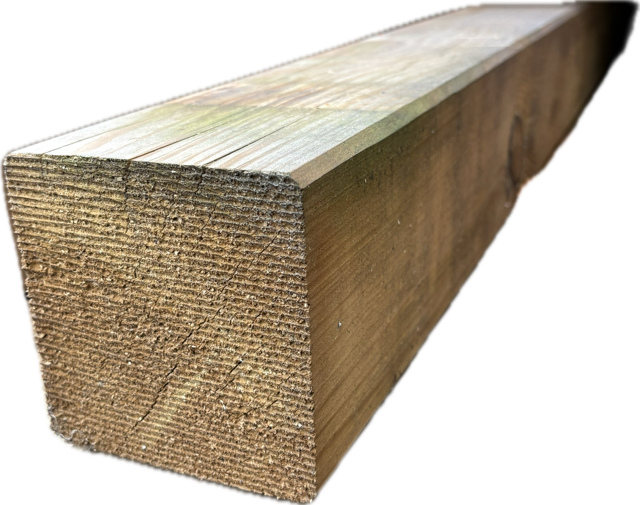 Kiefer -Pfosten KDI grün – 115 × 115 mm, 4-seitig gehobelt & gefast