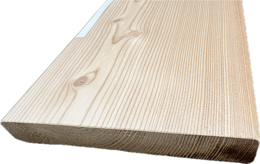 Glattkantbrett Lärche 21 × 145 mm – 4-seitig glatt gehobelt, Kanten gefast | Lärchenholz Brett