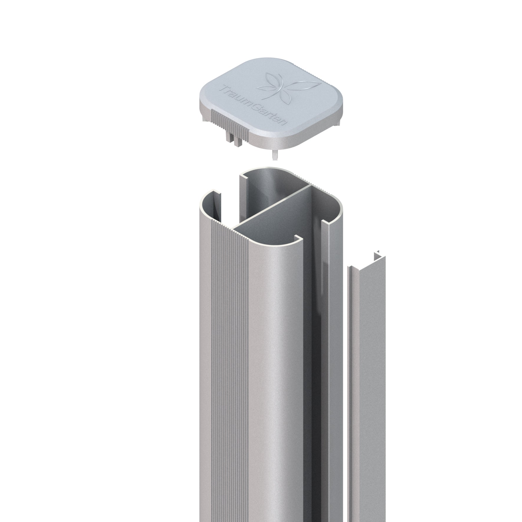 Brügmann SYSTEM Steckpfosten Silber z. Aufschrauben 193 cm Art. Nr. 2248