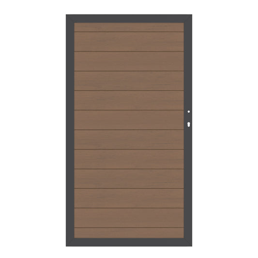 Brügmann SYSTEM WPC CLASSIC Mandel/Anthrazit Tor DIN Rechts 98 x 180 cm Art.-Nr. 2573